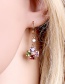 Fashion Color Copper Inlaid Zircon Flower Earrings