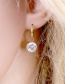 Fashion Gold Copper Inlaid Large Zircon Earrings