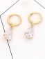 Fashion Gold Copper Inlaid Zircon Droplet Earrings