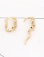 Fashion Gold Copper Inlaid Zircon Hollow Earrings