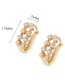 Fashion Gold Copper Inlaid Zircon Hollow Earrings