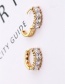 Fashion Gold Copper Inlaid Square Zircon Earrings