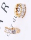 Fashion Gold Copper Inlaid Square Zircon Earrings