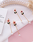 Fashion Pink  Silver Needle Flower Earrings