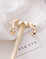 Fashion Crystal Model  Silver Needle Wrapped Pearl Semi-arc Crystal Earrings