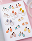 Fashion Orange (irregular Round Piece)  Silver Needle Drip Transparent Earrings