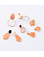 Fashion Orange (love)  Silver Needle Drip Transparent Earrings