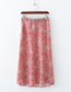 Fashion Red Small Daisy Print Fishtail Skirt