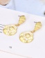Fashion Gold Alloy Conch Portrait Earrings