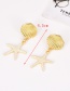 Fashion Gold Alloy Shell Starfish Earrings
