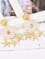 Fashion Gold Alloy Braided Wax Rope Shell Starfish Earrings