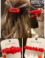 Fashion Red Four Small Flowers Pearl Clip