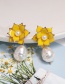 Fashion Yellow Pearl Flower Drip Earrings