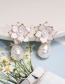 Fashion Green Pearl Flower Drip Earrings