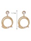 Fashion Gold Twine And Pearl Stud Earrings