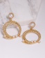 Fashion Gold Twine And Pearl Stud Earrings