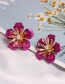 Fashion Purple Pearl Flower Drip Earrings