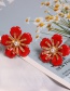 Fashion Red Pearl Flower Drip Earrings