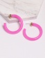 Fashion Pink C-shaped Resin Earrings