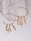 Fashion Gold Geometric Fringed Inlaid Pearl Stud Earrings