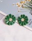 Fashion Green Small Chrysanthemum Color Diamond Drop Oil Pearl Earrings
