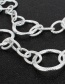 Fashion Silver Size Circle Stitching Double Necklace