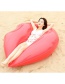 Fashion Rose Gold Inflatable Red Lips Floating Row Swim Ring