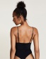 Fashion Black Lace Cutout Adjustable Shoulder Strap One-piece Underwear