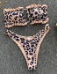 Fashion 8909 Hard Package Leopard Ruffled Bandage Pleated Split Swimsuit