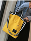 Fashion Yellow Riveted Portable Messenger Bag