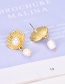 Fashion Gold Alloy Shell Pearl Earrings