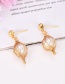 Fashion Gold Alloy Irregular Pearl Earrings