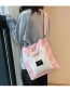 Fashion Gray Contrast Stitching Hand Strap Shoulder Diagonal Package
