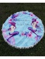 Fashion 305 Blue Printed Round Tassel Shawl Beach Towel