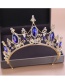 Fashion Blue Crystal Diamond Crown