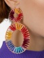 Fashion White Hollow Section Dyed Woven Earrings