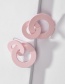 Fashion Pink Round Ferrule Painted Multi-layer Earrings