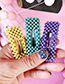 Fashion Pink Alloy Resin Rectangular Bead Hair Clip