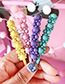 Fashion Blue Alloy Resin Word Bead Hairpin
