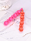 Fashion Rose Red Alloy Resin Word Bead Hairpin