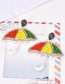 Fashion Color Mizhu Rhinestone Umbrella Earrings