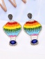 Fashion Color Mizhu Rhinestone Hot Air Balloon Earrings