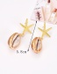 Fashion Gold Starfish Shell Earrings