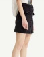 Fashion Black Cotton Pocket Denim Skirt