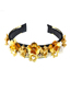 Fashion Gold Heart-shaped Diamond Flower Angel Headband