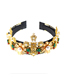 Fashion Gold Porcelain Flower Cross Crown Headband