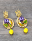 Fashion Gold Ancient Coins: Bird Photo Frame: Pearl Earrings
