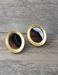 Fashion Gold Pearl Oval Stud Earrings