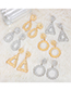 Fashion Triangle Silver Wrinkled Geometric Earrings