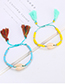 Fashion Color Woven String Rice Beads Shell Tassel Bracelet Two-piece